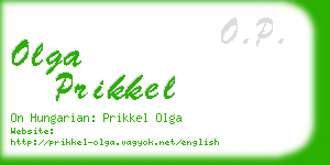 olga prikkel business card